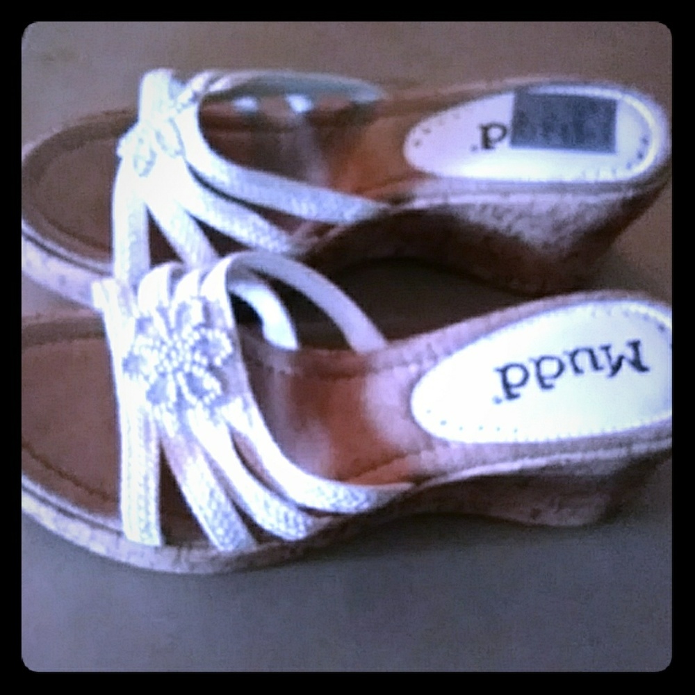 Cork wedge shoes, slip ons.